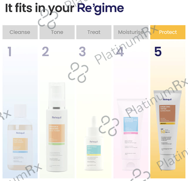 Re'equil Sheer Zinc Tinted Sunscreen SPF 50 PA+++ Cream 50gm