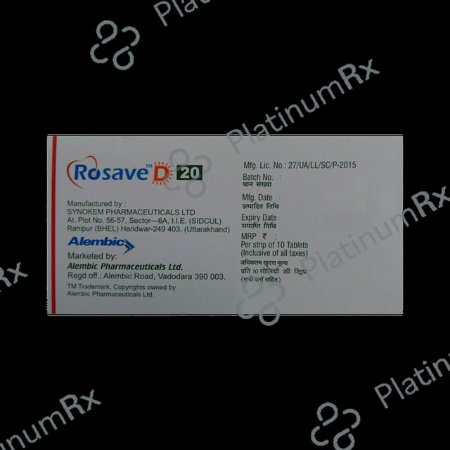Rosave D 20mg Tablet 10s