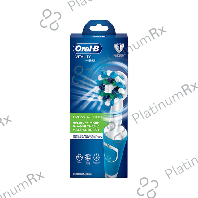 Oral-B Vitality 100 Braun Cross Action Electric Rechargeable Toothbrush Blue