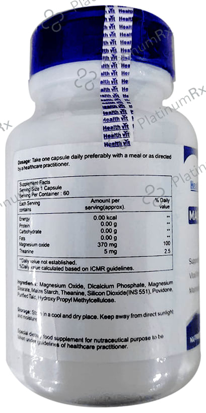 HealthVit Magnesium Oxide 370mg Capsule