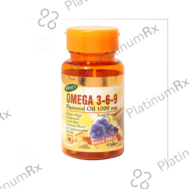 Shrey's Omega 3-6-9 Flaxseed Oil 1000mg Softgels