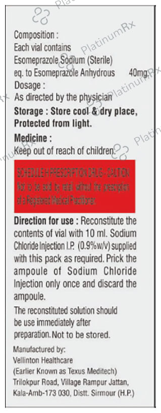 Esometa IV 40mg Injection 1s