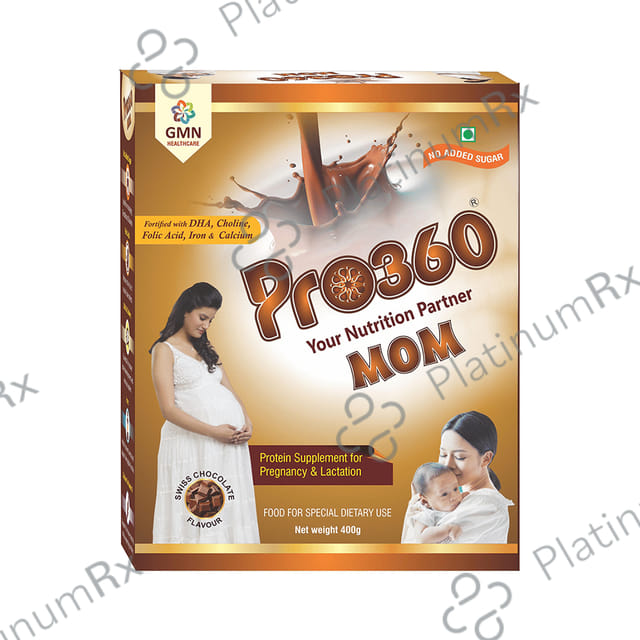 Pro360 Mom Protein Supplement for Pregnancy & Lactation - No Added Sugar - Flavour Swiss Chocolate 400 gm