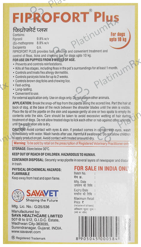 Fiprofort Plus Upto 10kg Solution