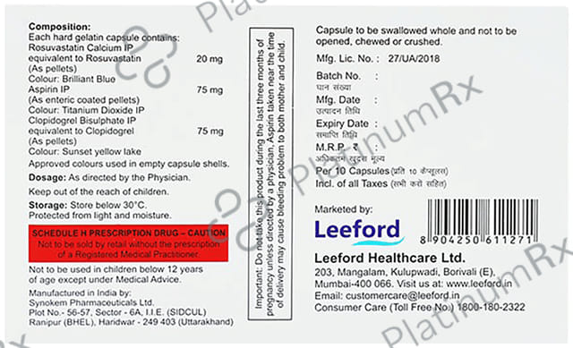 Cardiorostin Gold 75/20/75mg Capsule 10s