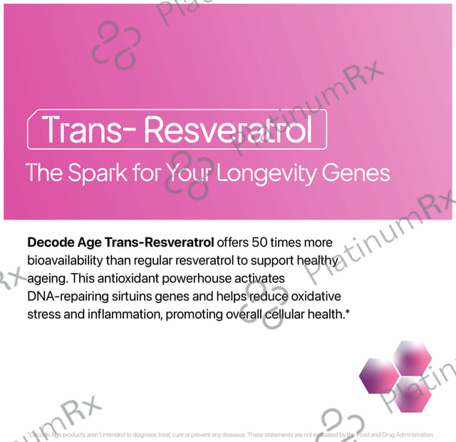 Decode Age Trans Resveratrol Vegetarian Capsule helps in Slow down Ageing and improve Metabolism