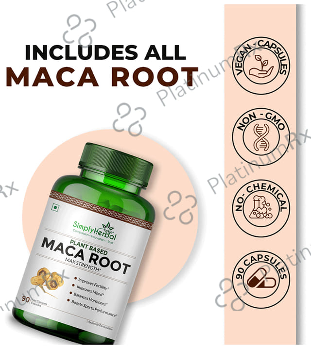Simply Herbal Maca Root 800mg Vegetarian Capsules