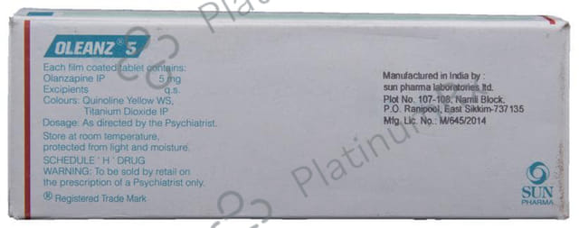Oleanz 5mg Tablet 10s