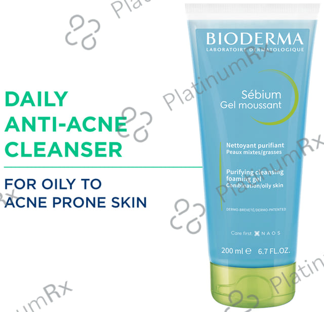 Bioderma Sebium Moussant Purifying Cleansing Foaming Gel 200ml