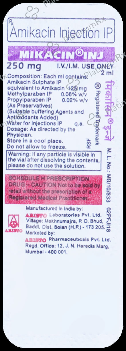 Mikacin 250mg Injection 2ml