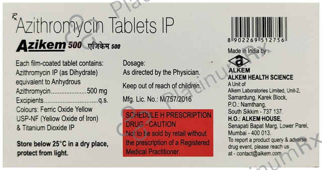 Azikem 500mg Tablet