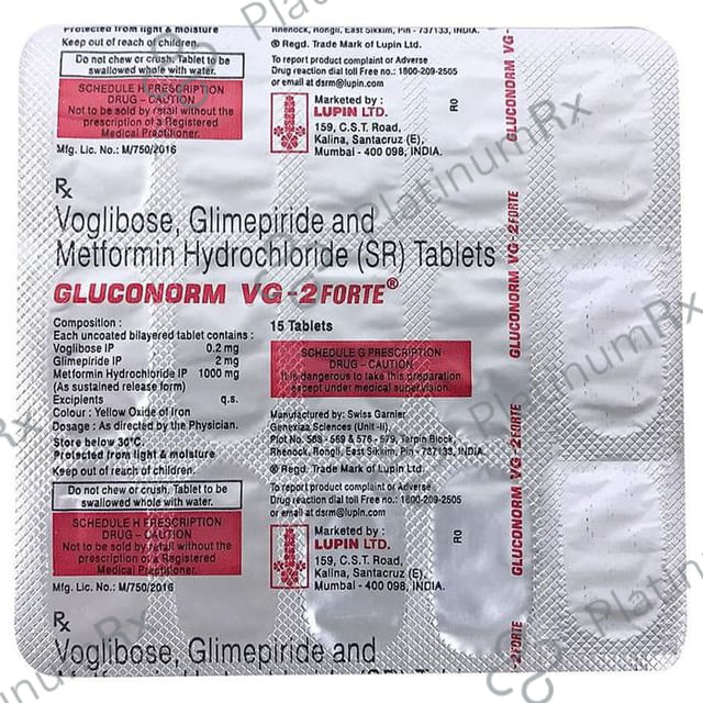 Gluconorm VG 2 Forte Tablet SR 15s