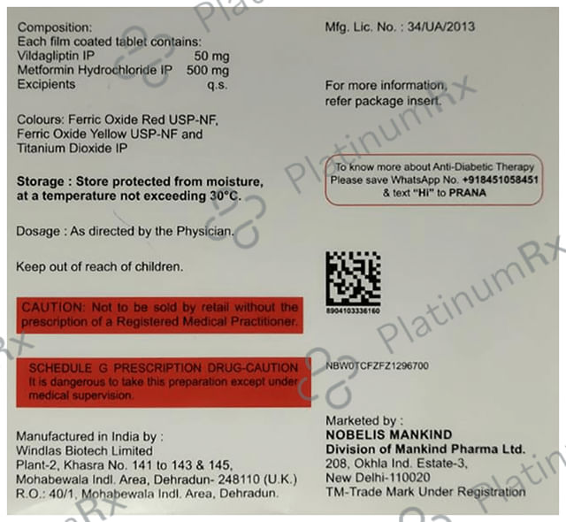 Zukanorm M 500/50mg Tablet 20s