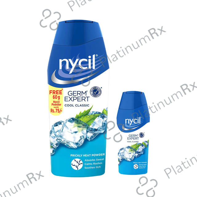 Nycil Cool Classic Prickly Heat Powder with Nycil Cool Herbal 50gm Free