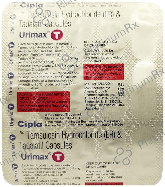 Urimax T 5/0.4mg Capsule ER 15s