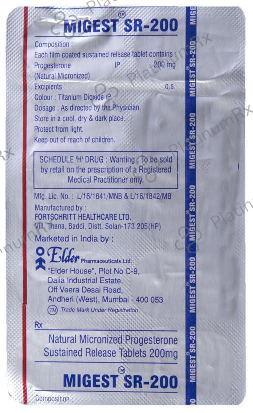 Migest SR 200 Tablet