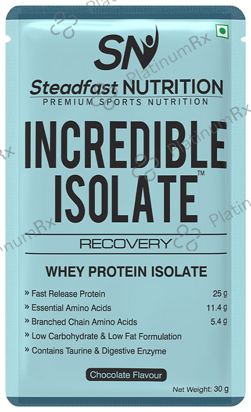 Steadfast Nutrition Incredible Isolate Recovery Whey Protein Isolate Sachet (30gm Each) Chocolate 45 Sachets