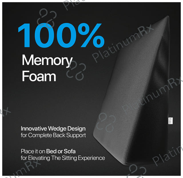 Frido Complete Back Support Wedge Cushion with Memory Foam Black