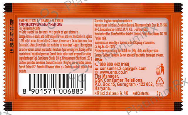 Eno Flavour Orange Sachet 5gm