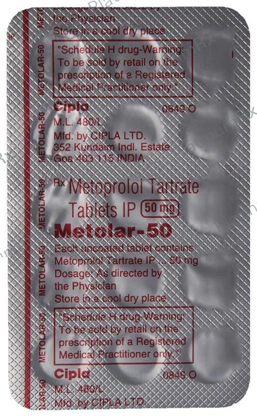 Metolar 50mg Tablet 15s