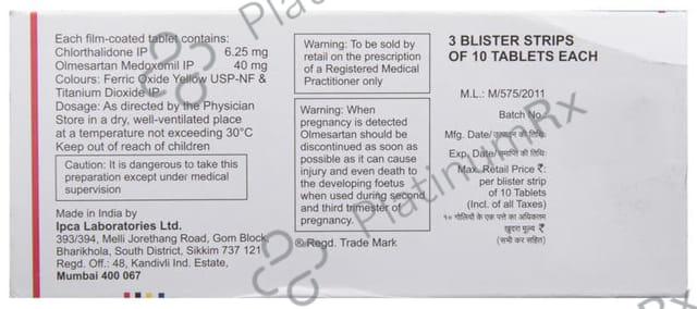 CTD O 6.25/40mg Tablet 10s