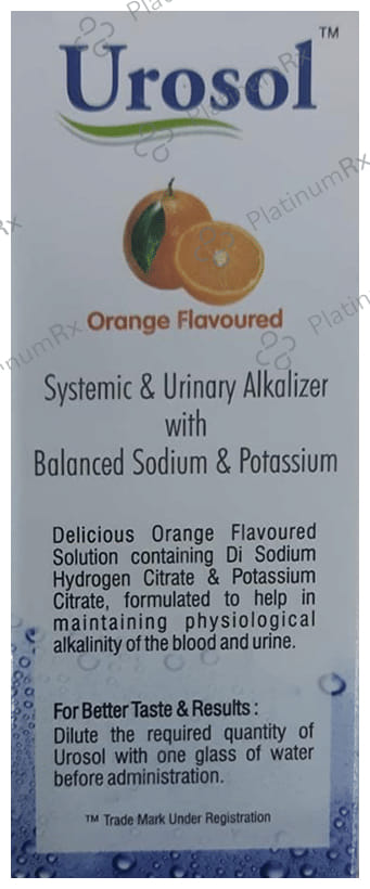 Urosol 1.53gm Orange Flavour Sugar Free Syrup 100ml