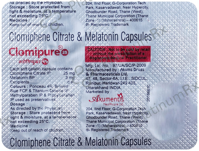 Clomipure 25/3mg Capsule 5s