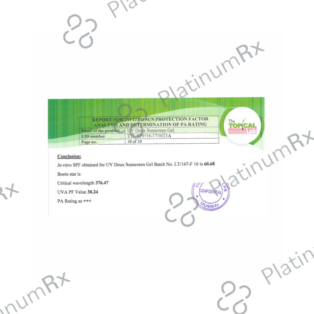 UV Doux Silicone Sunscreen SPF 50 Gel 100gm