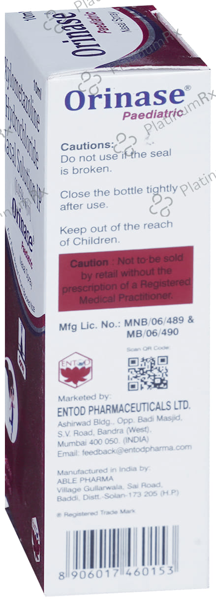 Orinase 0.1% Paediatric Nasal Spray 10ml