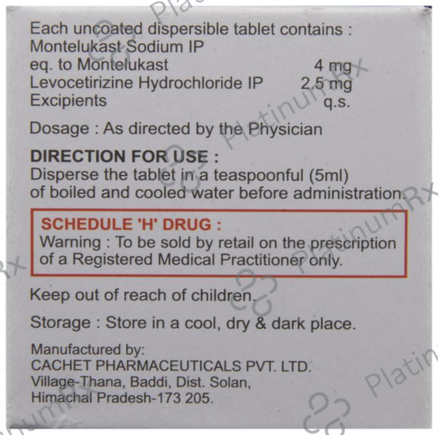 Criz M Kid 2.5/4mg Tablet DT 10s