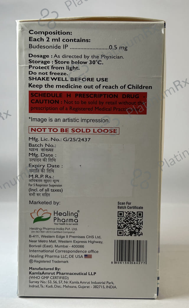 Budeheal 0.5mg Respirator Suspension Respule 5X2ml