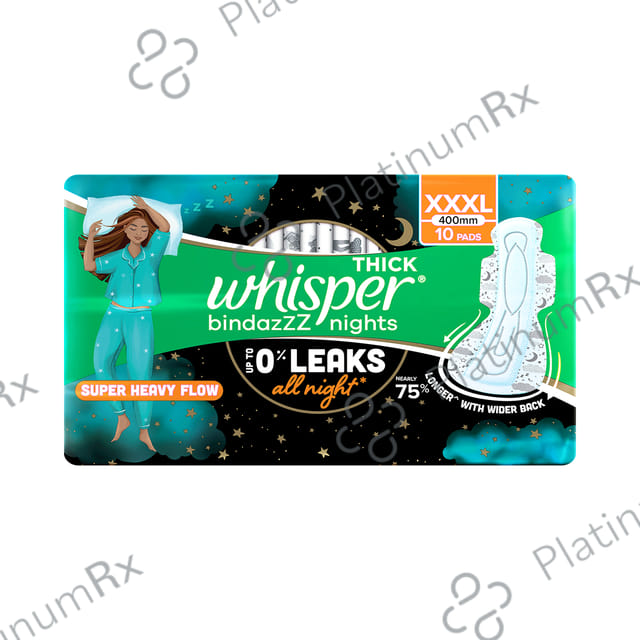 Whisper Bindazzz Nights Pads - Size XXXL 10 pads