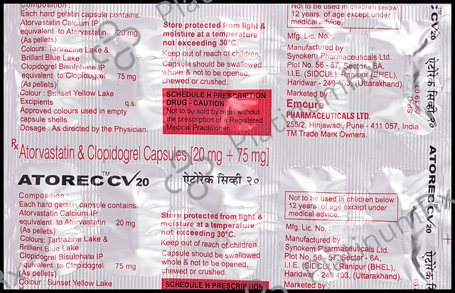 Atorec CV 20/75mg Capsule 10s