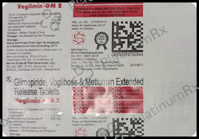 Voglimin GM 2/500/0.2mg Tablet ER 10s