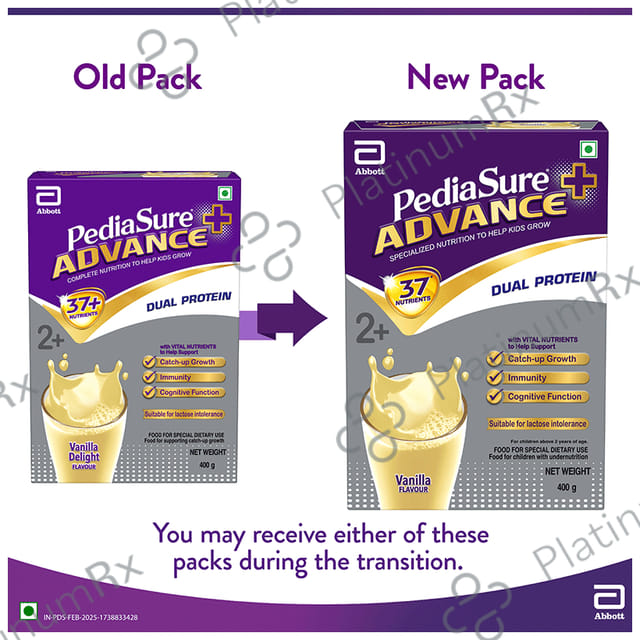 PediaSure Advance+ Health Drink Vanilla Flavour Powder 400gm