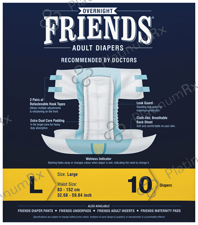 Friends Overnight Adult Diaper Large 10s