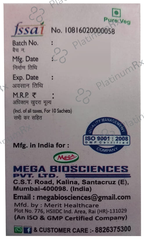 Mega D3 Mouth Dissolving Granules Elaichi Sugar Free