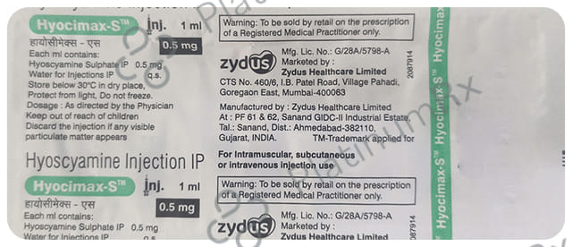 Hyocimax S 0.5mg Injection 10X1ml