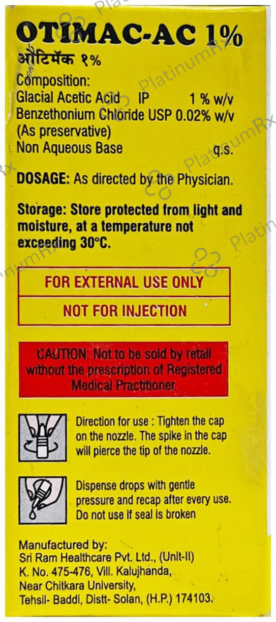 Otimac Ac 1% Ear Drop 10ml