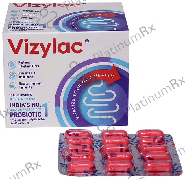 Vizylac Lactic Acid 120M Bacillus For Gut Health Capsule 15s