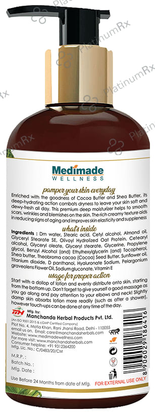 Medimade Wellness Cocoa Butter & Shea Butter Moisturising Body Lotion