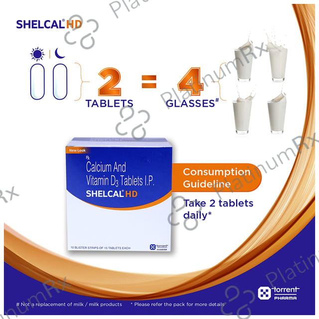 Shelcal HD 500mg/500IU Tablet 15s