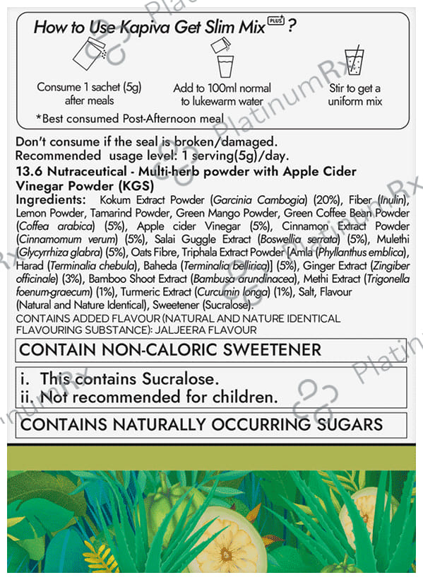 Kapiva Get Slim Plus Mix Sachet (5gm Each) -Long-term Weight Care