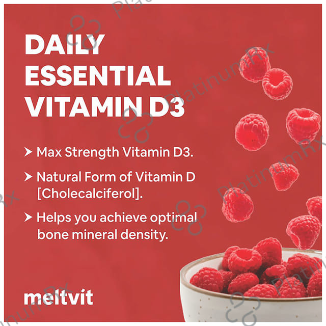 Meltvit Vitamin D3 2000IU Raspberry Flavour Chewable Tablet 120s