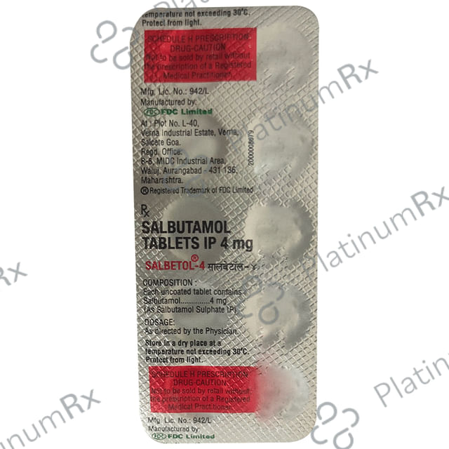 Salbetol 4mg Tablet