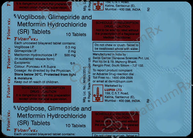 T Vobit VX2 2/500/0.3mg Tablet SR 10s