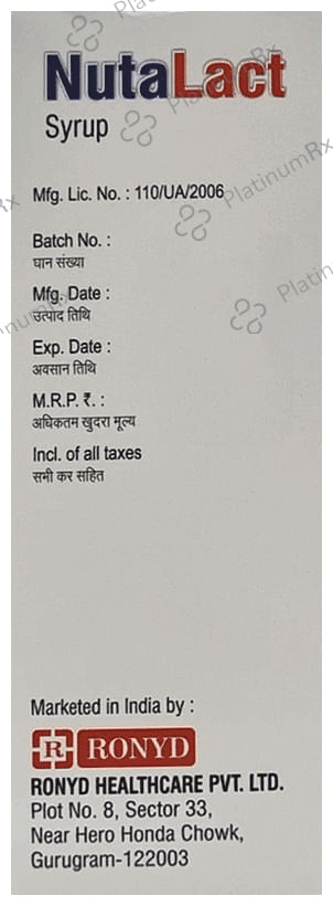 Nutalact Syrup Sugar Free 200ml