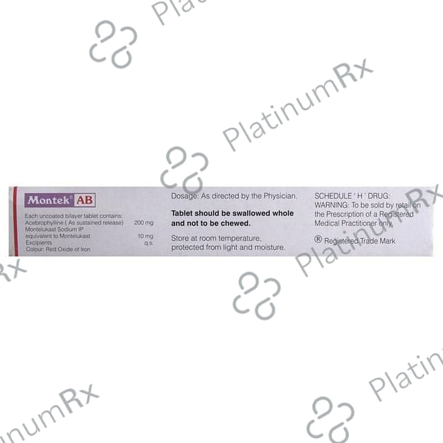 Montek Ab 200/10mg Tablet 10s