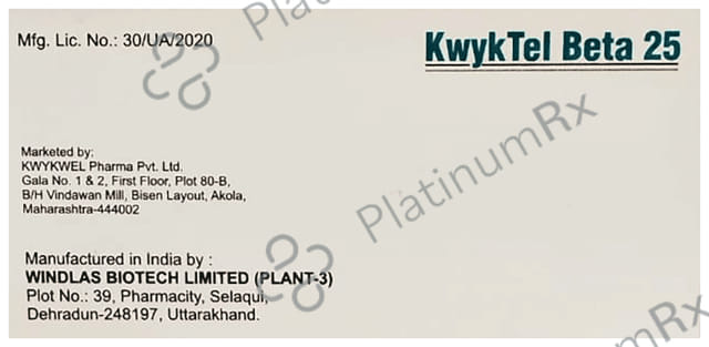 Kwyktel Beta 25 Tablet ER 10s
