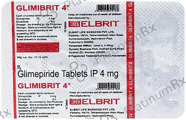 Glimibrit 4mg Tablet 15s